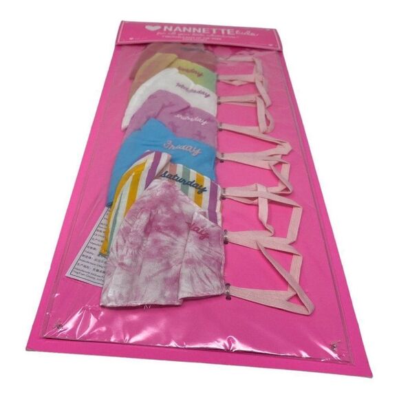 Nannette Kids 7 Reusable Days of‎ The Week Face Masks Colorful Stripe Rainbow - Picture 2 of 5